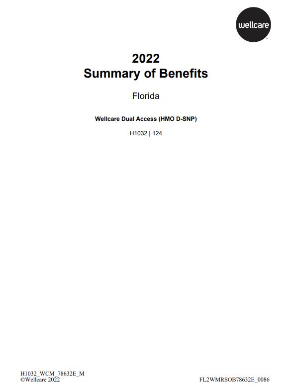 2022 WELLCARE TAMPA DUAL ACCESS (D-SNP PARTIAL MEDICAID QBM ONLY( 1032-124 ENGLISH COVERpdf