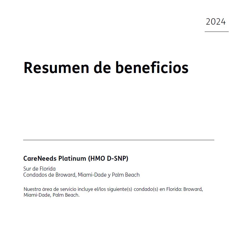 2024 CAREPLUS NEW CARE NEEDS PLATINUM (HMO D-SNP) H1019-145 MIAMI SPANISH CVR