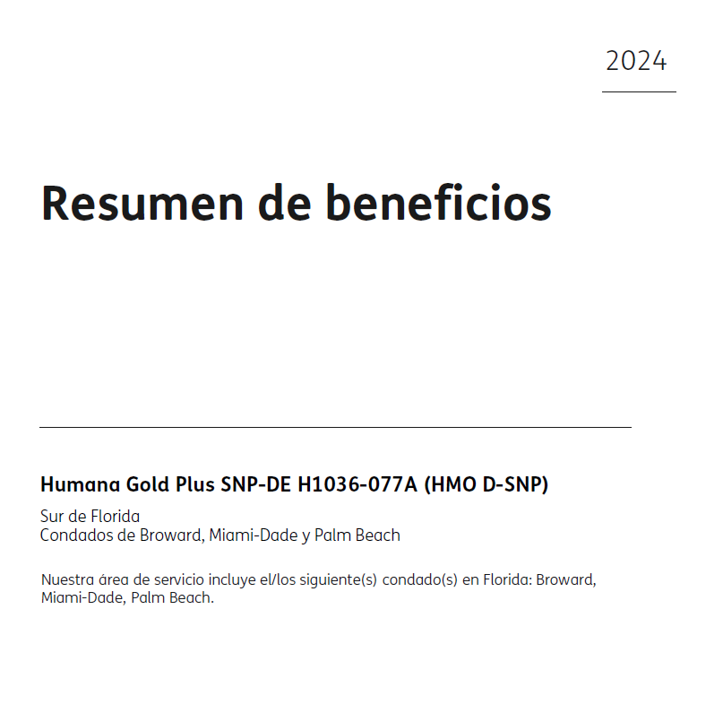 2024 HUMANA GOLD PLUS (HMO D-SNP) H1036-077 MIA BRO PB COVER SPANISH
