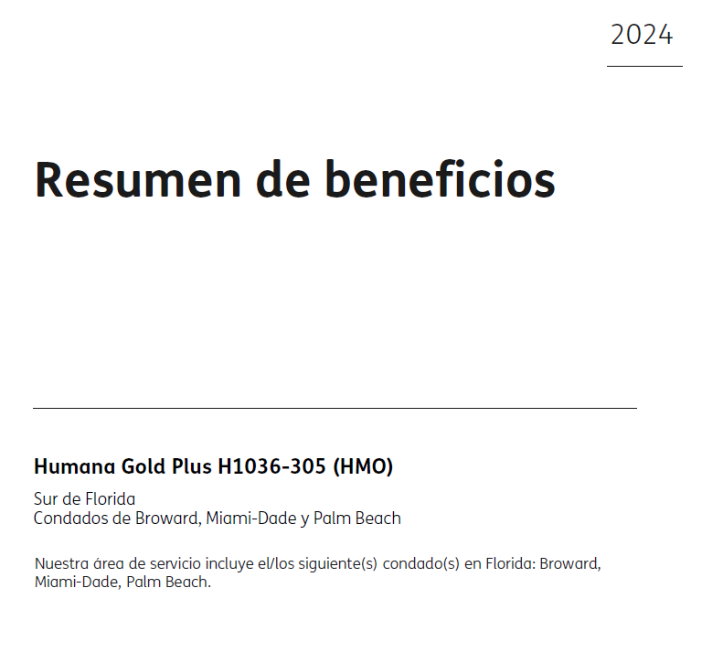 2024 HUMANA GOLD PLUS (HMO GIVEBACK) H1036-305 MIA BRO PB COVER SPANISH
