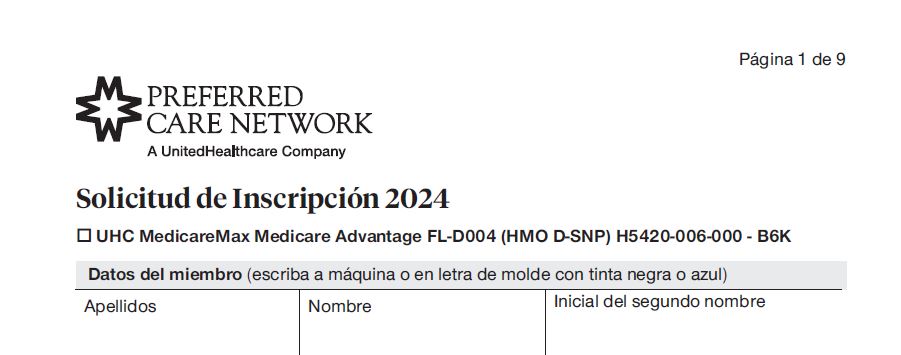 PCN SPANISH 2024 APPLICATION HMO D-SNP H5420-006